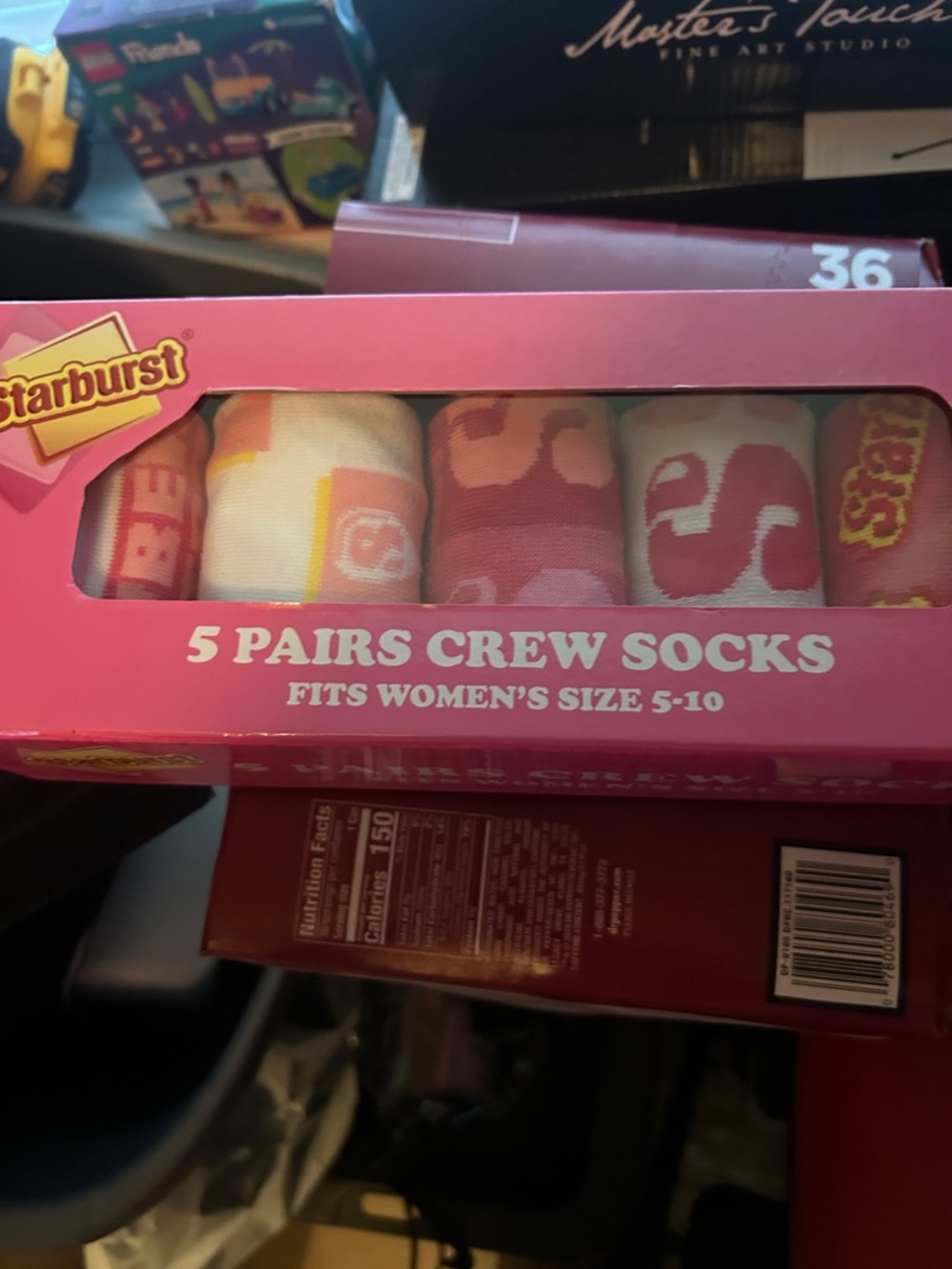 Starburst Women's Crew Socks - Pink Multi (5 Pairs)